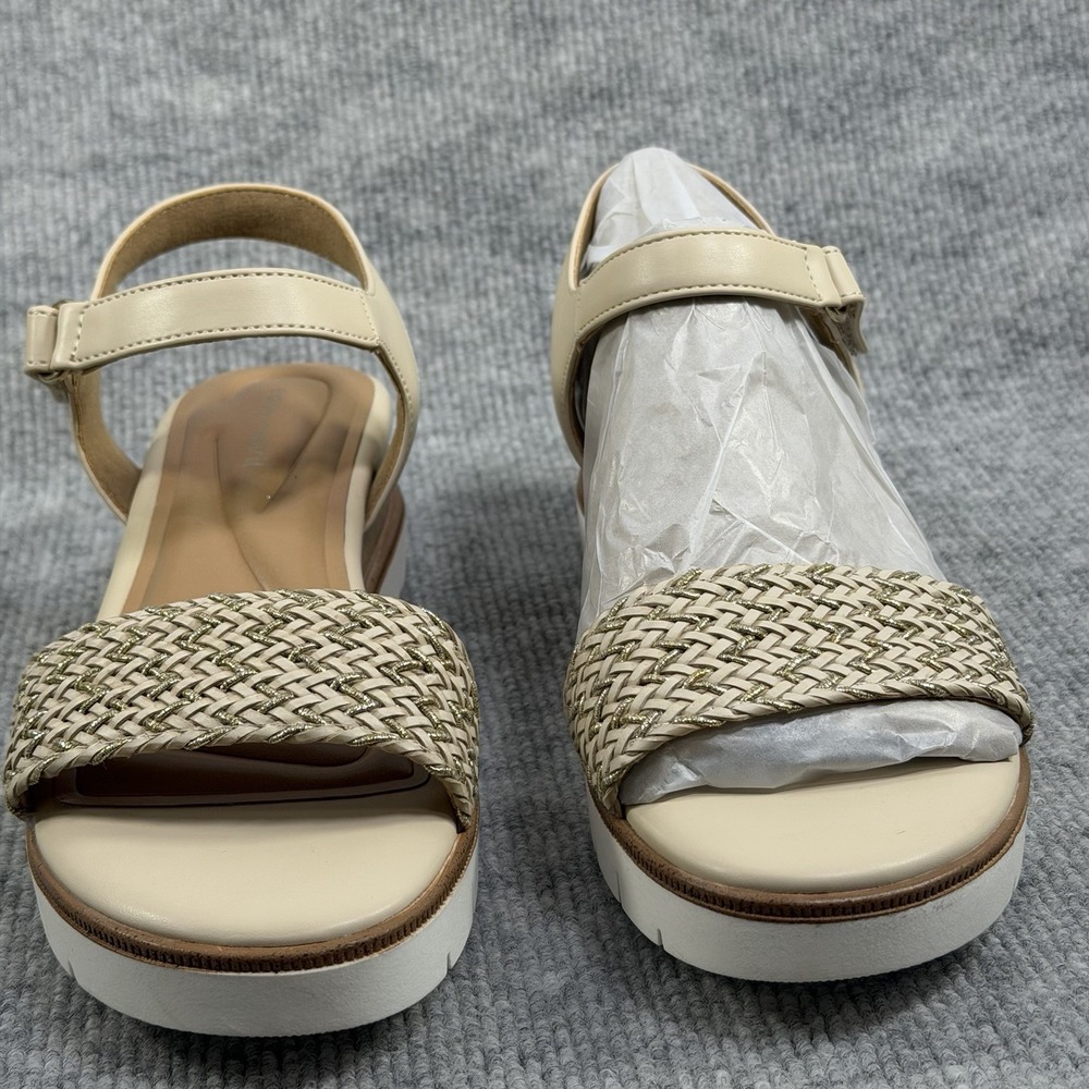 Easy Spirit Size-7.5M Edythe 3 Women's Sandal Woven Wedge Cream - Picture 5 of 11